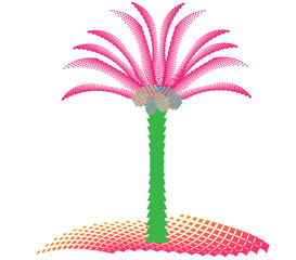 Coconut palm on the island halftone vector