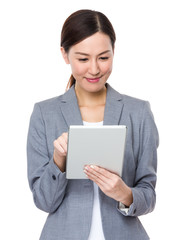Asian businesswoman use of digital tablet