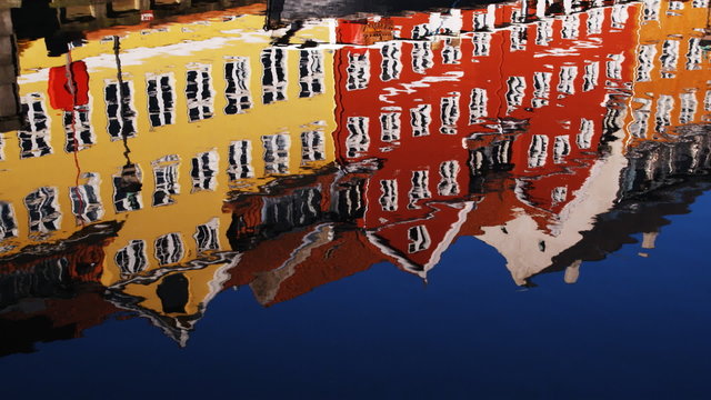 building reflected on water