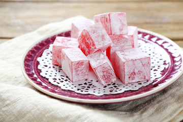 Sweetness  Тurkish delight  on  plate