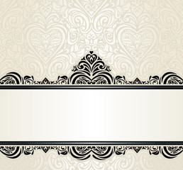 Wedding vintage Ecru invitation design background