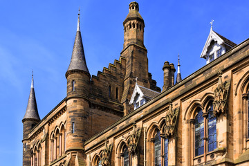 Fototapeta na wymiar Glasgow University's towers - a Glasgow landmark built in the 18