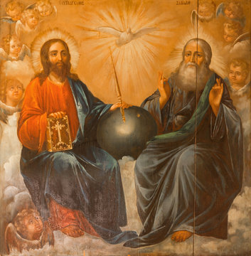 Jerusalem - Holy Trinity Painting From  Holy Sepulchre Basilica