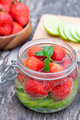 homemade fruit drink with strawberry