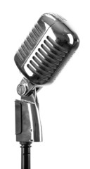 Fototapeta premium Retro silver microphone isolated on white