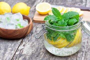 homemade fruit drink with lemon