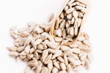sunflower seeds isolated on white