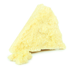 Piece of cheese isolated on white