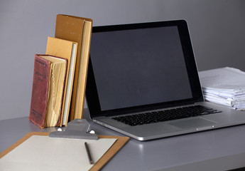 Workspace with computer in office