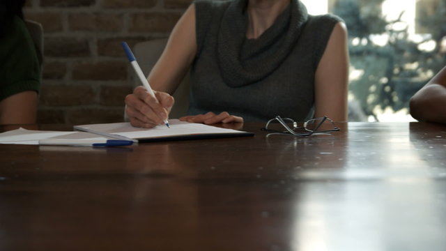 employees at a meeting