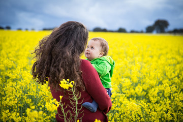 Fototapeta premium mom and baby in nature