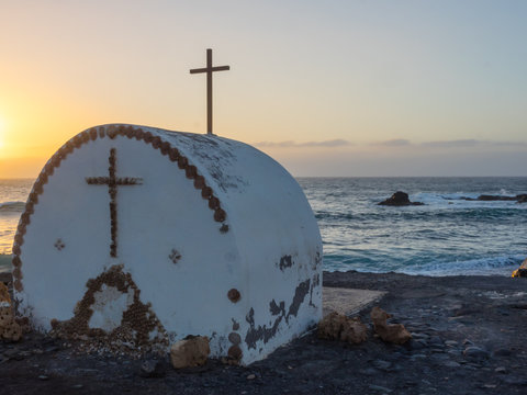 Kleine Kapelle am Atlantik auf Fuerteventura, Kanaren