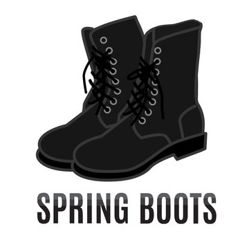 vector cartoon black army boots