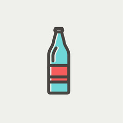 Soda bottle thin line icon