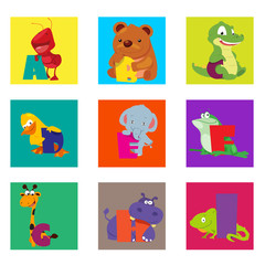 Alphabet animals from A to I