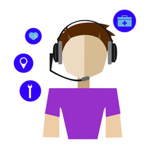 technical support over white color background