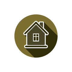 Real estate icon isolated on white, vector abstract house. 