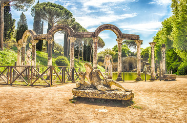 The Ancient Pool called Canopus in Villa Adriana (Hadrian's Vill