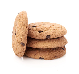 oat cookies on white background