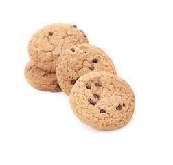 oat cookies on white background