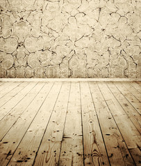 Empty room with  wooden floor