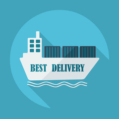 Flat modern design with shadow icons ship delivery