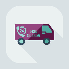Flat modern design with shadow icons car shipping