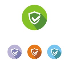 Iconos escudo seguro botón colores sombra