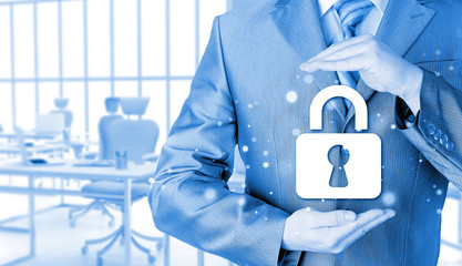 lock security businessman protect concept - 82425533