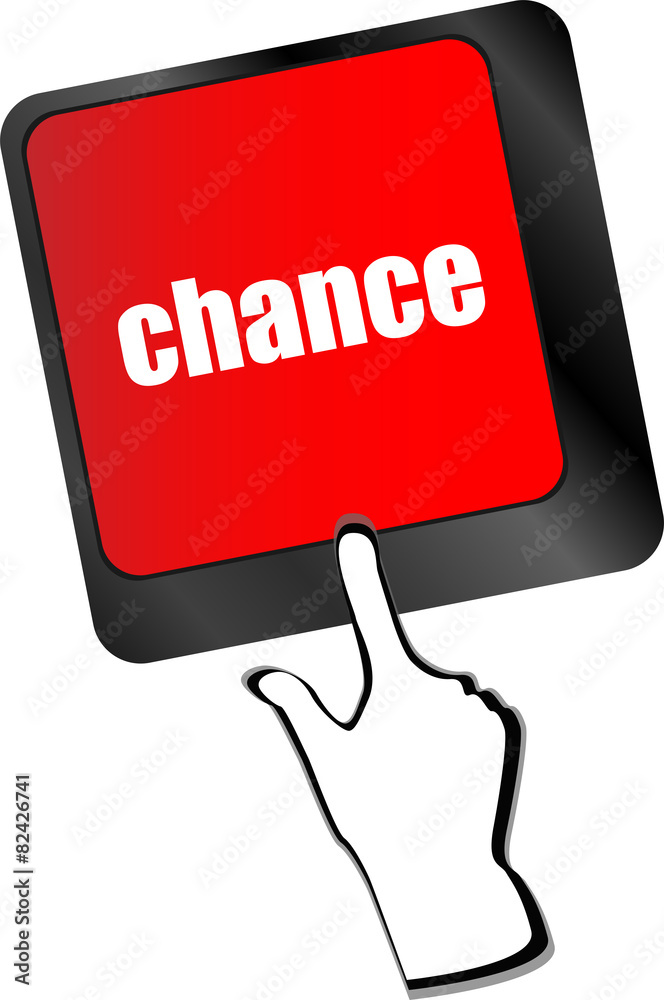 Poster chance button on computer keyboard key vector