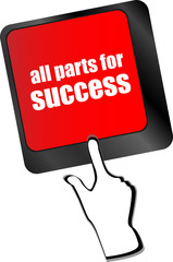 all parts for success button on computer keyboard key vector