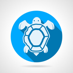 Obraz premium Sea turtle flat round vector icon