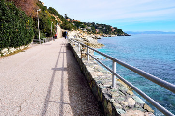 the promenade of Arenzano, Genova, Italy