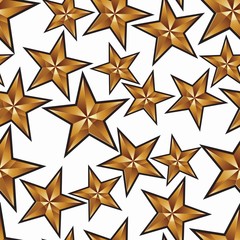 Celebration idea vector background, pentagonal golden stars. 