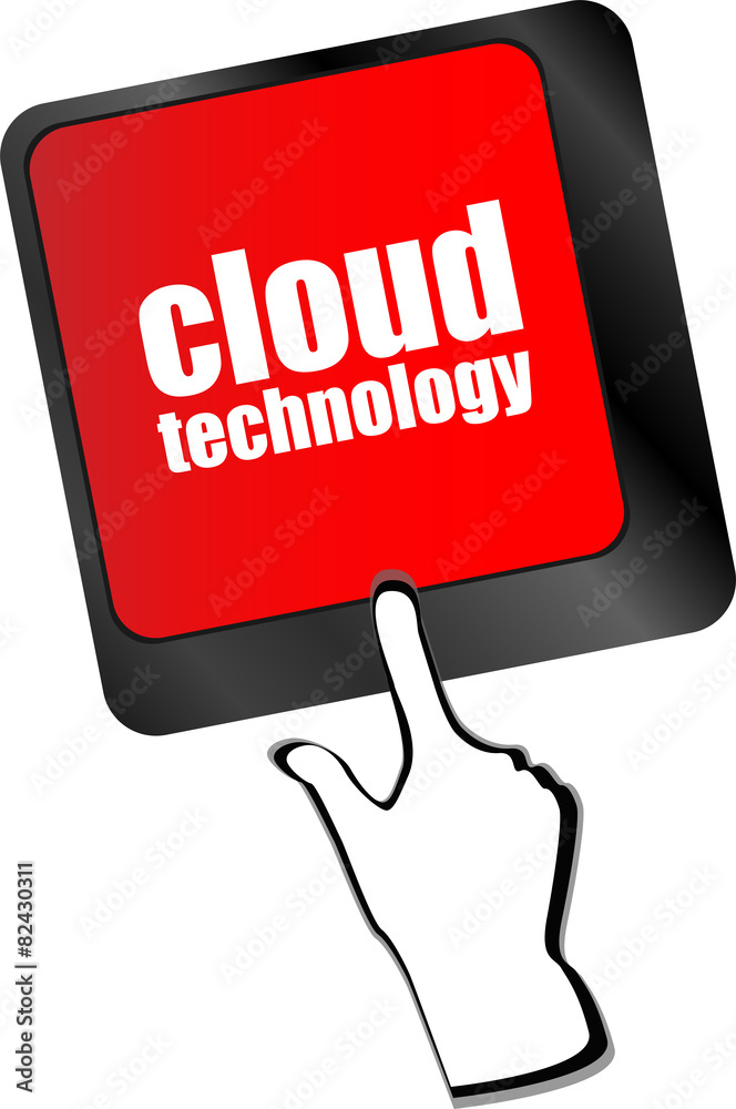 Poster connect to cloud concept on button of the keyboard key vector