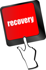 key with recovery text on laptop keyboard button vector