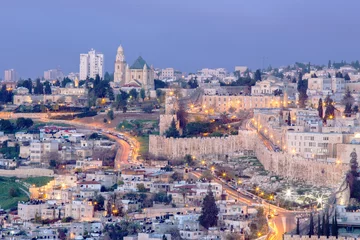 Photo sur Plexiglas Monument Jerusalem - Outlook from Mount of Olives to Dormition abbey 