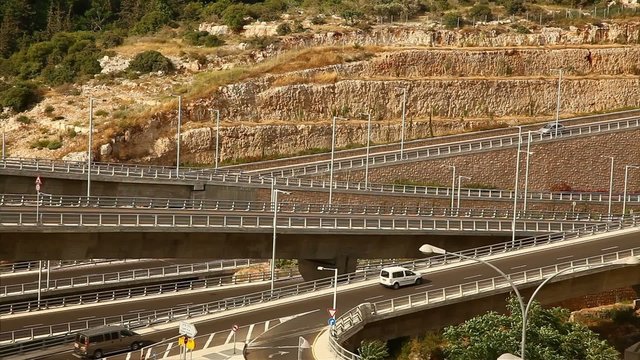 Neve Shaanan intersection Haifa Israel time lapse
