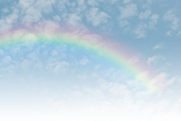 rainbow in the blue sky after the rain