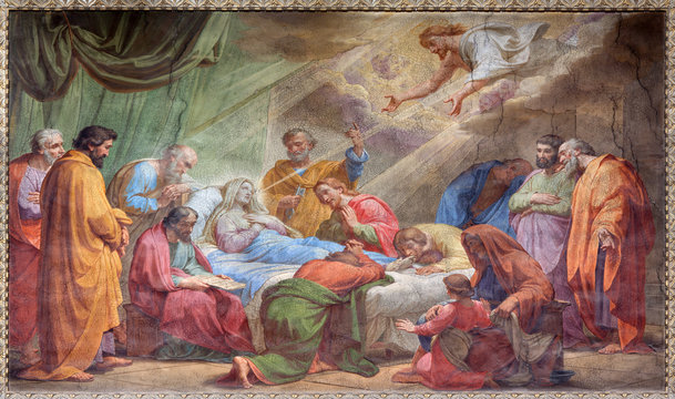 Rome - Dormition of Virgin Mary fresco - San Augustine church