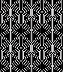 Geometric seamless pattern, endless black and white vector regul