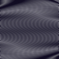 Optical background with monochrome geometric lines. Moire patter - obrazy, fototapety, plakaty