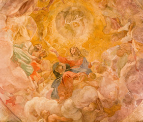 Rome - The Assumption of Vigin fresco in st. Augustine church