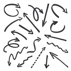 Group of vector black arrows