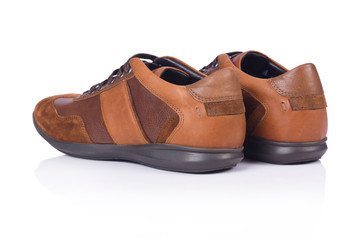 Brown shoes isolated on the white