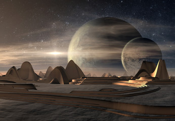 Alien Planet - 3D Rendered Computer Artwork