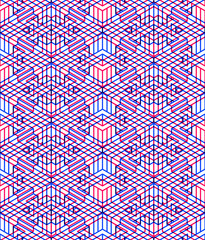 Endless colorful symmetric pattern, graphic design. Geometric in
