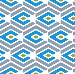 Colorful geometric seamless pattern, symmetric endless vector ba