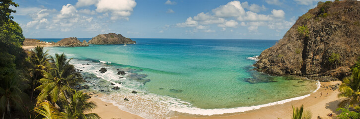 Panele Szklane Podświetlane  Panoramic view of the beach paradise, Fernando de Noronha