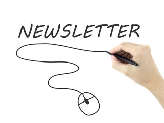newsletter word written by man's hand - Powered by Adobe
